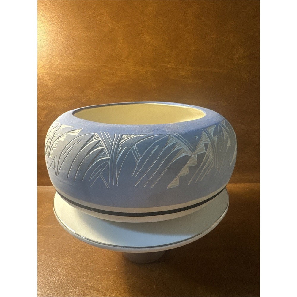 Glazed Purple and White  Pottery 8 inch Bowl by NHII USA   74